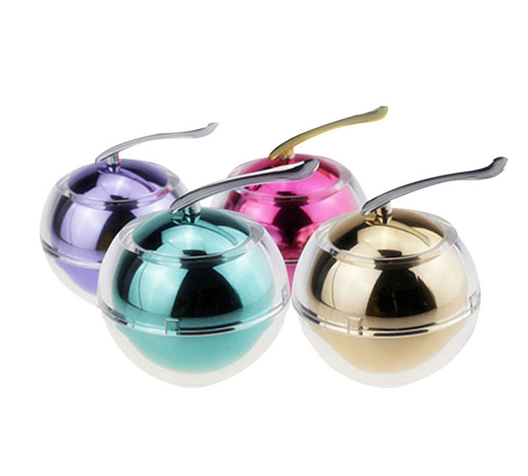 RO-CJ004  Ball shaped acrylic jar with spoon